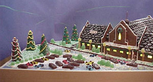 A close up of the parking lot. Powdered sugar added the finishing touches.