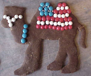 When decorating the camels, we thought a patriotic camel might be fun considering recent events. But we decided to keep the nativity scene focused on the real story. Still, we had to get a picture! Be sure to see the process of what we really did make for the nativity !