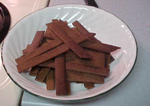 After we took it out of the oven, we cut off the extra edges. The leftovers made good munchies!