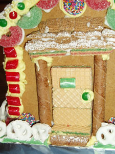 Finally, the beautiful back door, complete with step and porch. What fun we had this year!