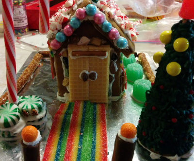 Candy cane light; sour candy path.