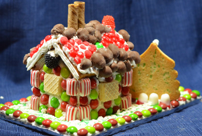 Look at the creatively styled roof and matching walls, windows & doors.